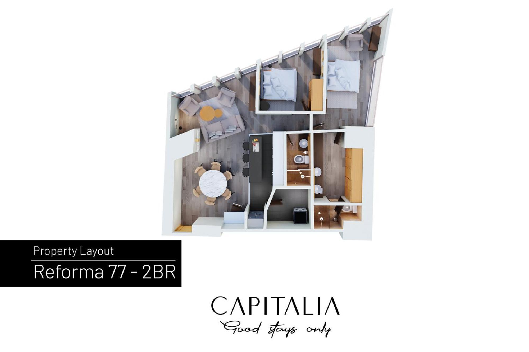 Capitalia - Apartments - Reforma Centro Meksika Oda fotoğraf